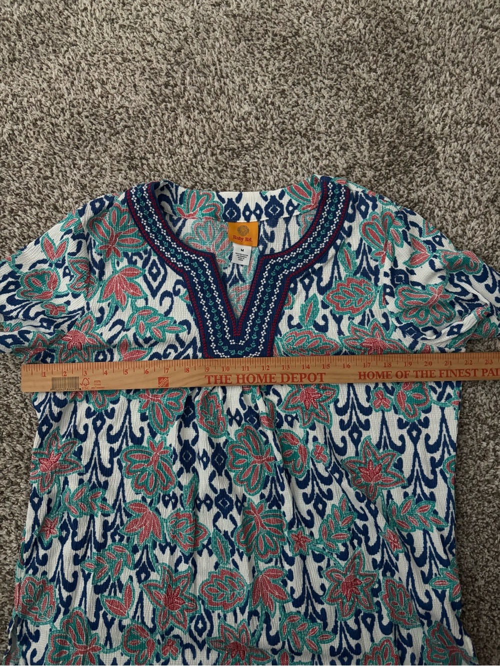 Ruby Rd. floral‎ blouse medium - Picture 3 of 4